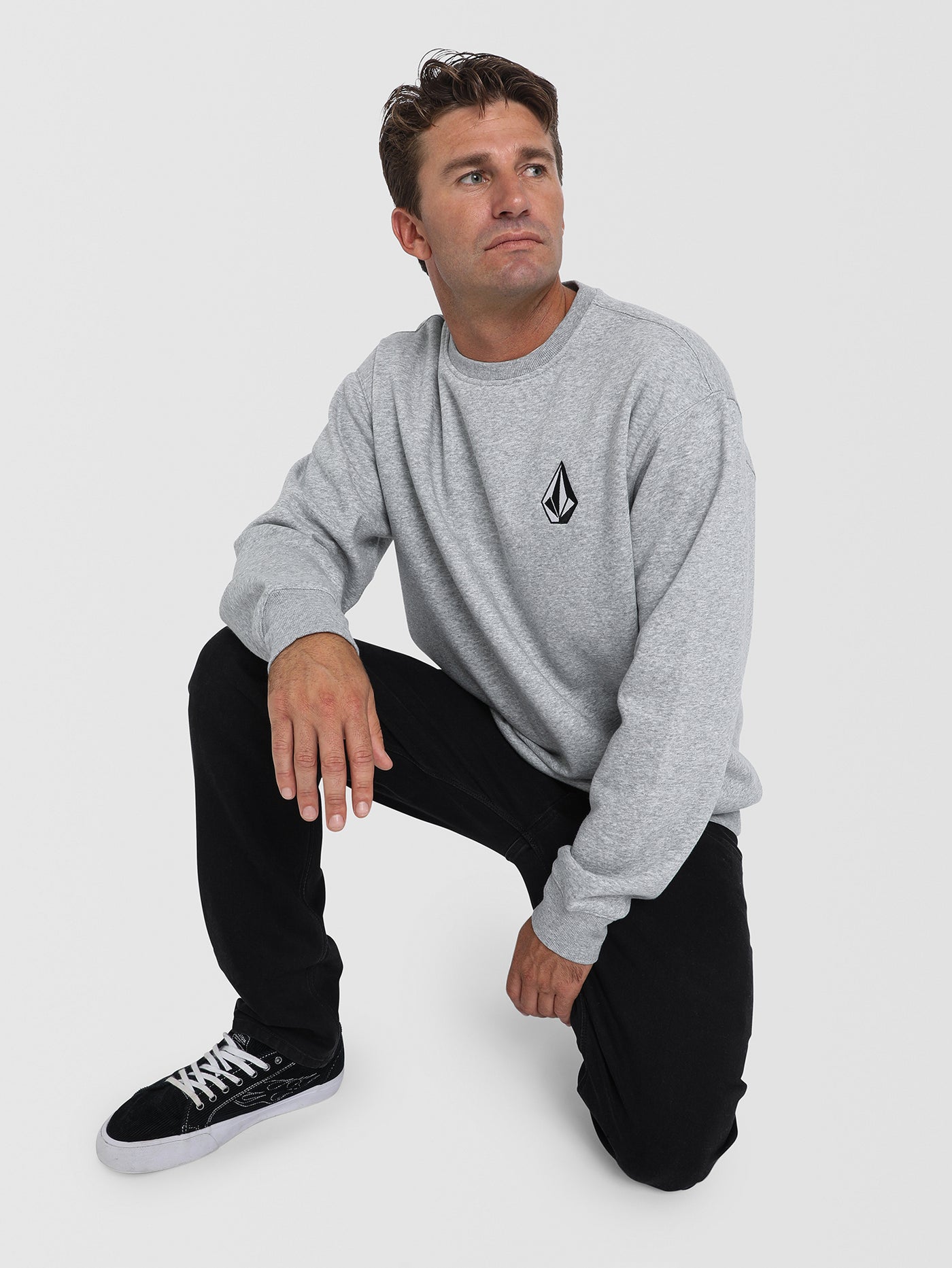 Volcom Vologo Crew Fleece - Heather Grey (view 5)