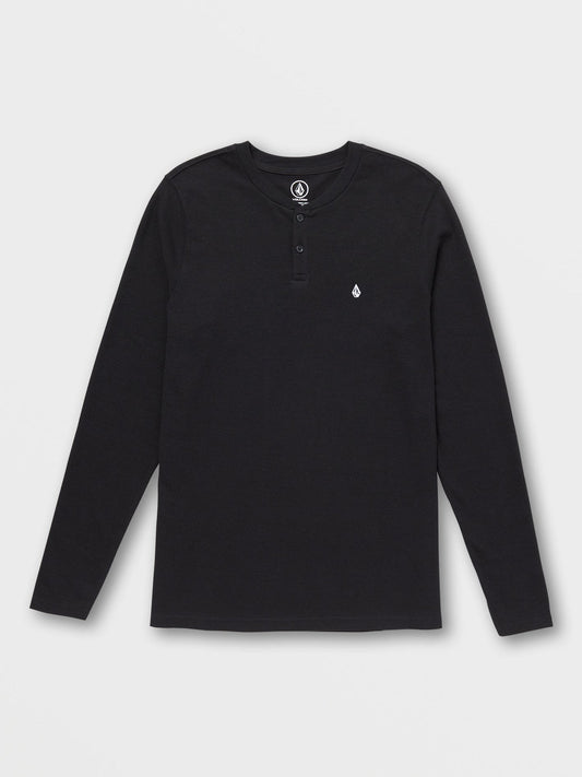 Russel Thermal Long Sleeve Tee - Black Henley
