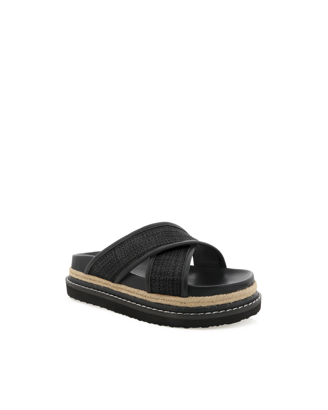 Aysha Sandal - Black Raffia