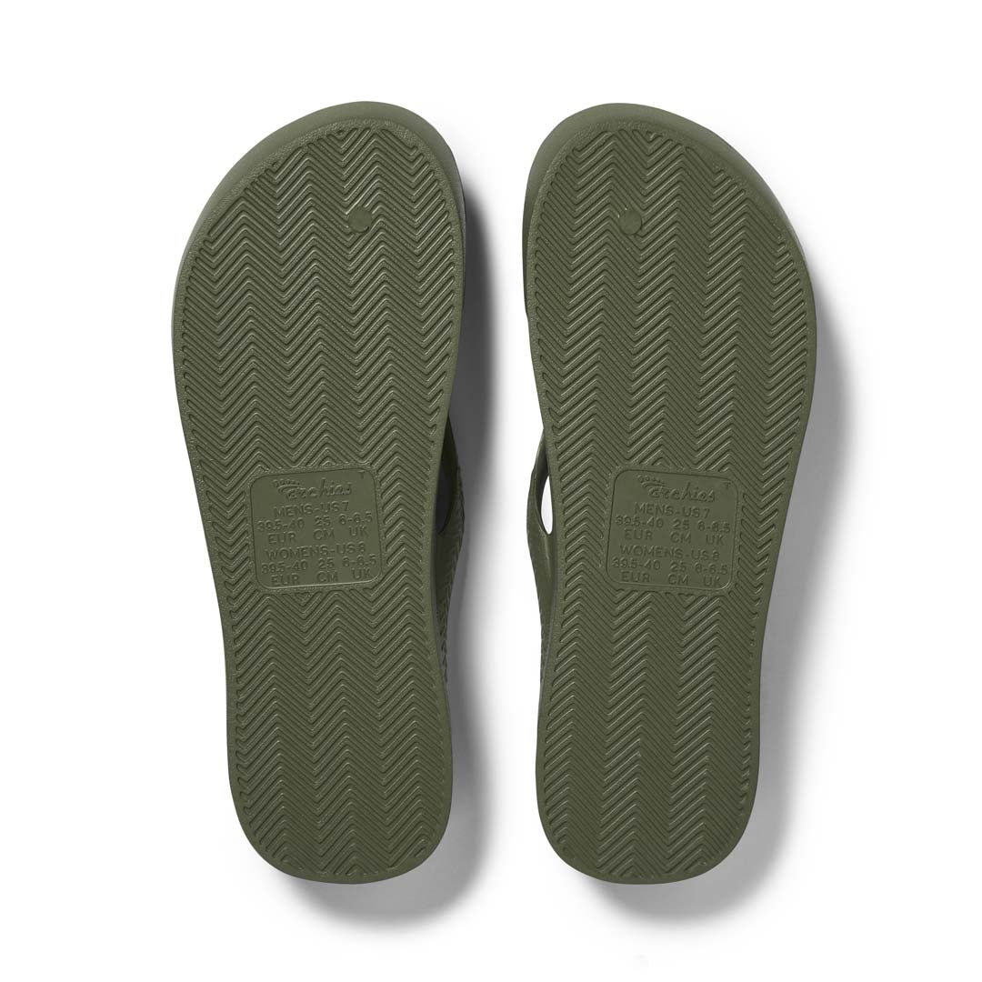 Archies Arch Support Thongs - Classic - Olive (view 3)