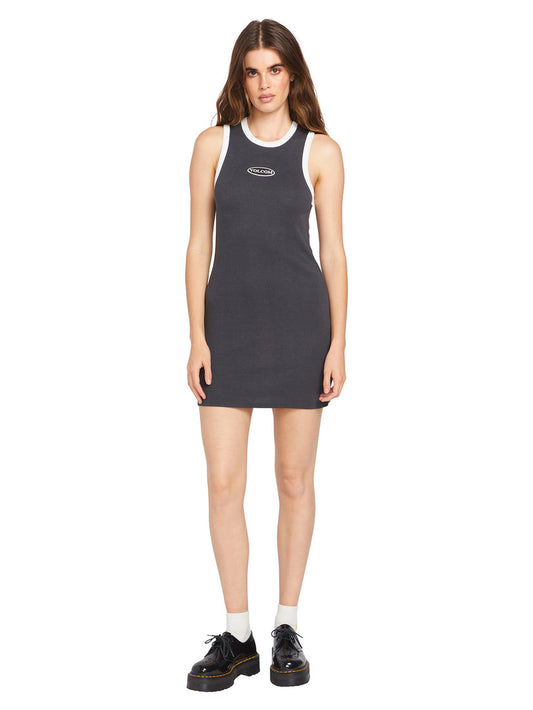 Fun Fever Rib Dress - Vintage Black