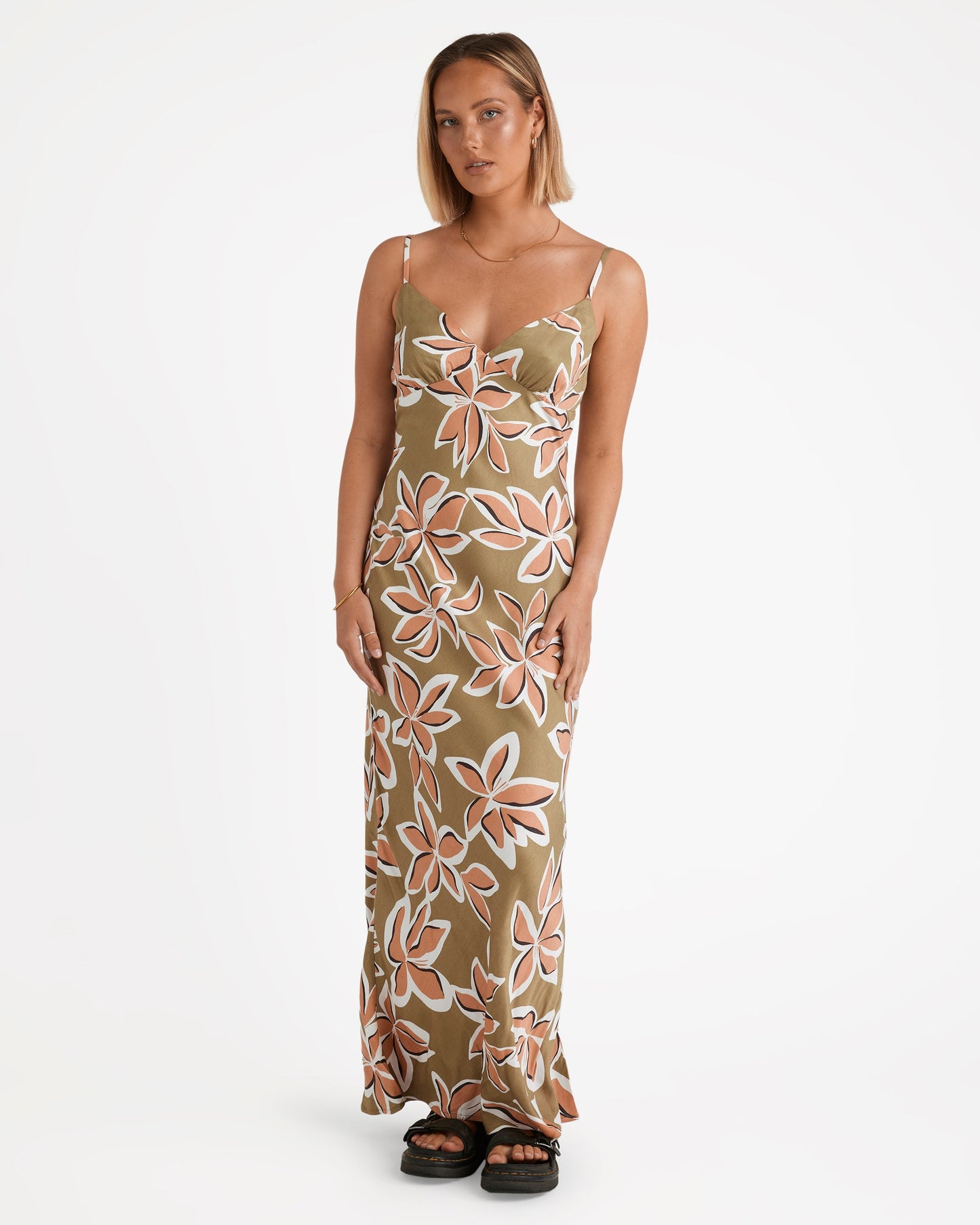 Psychonic Slippy Dress - Light Army