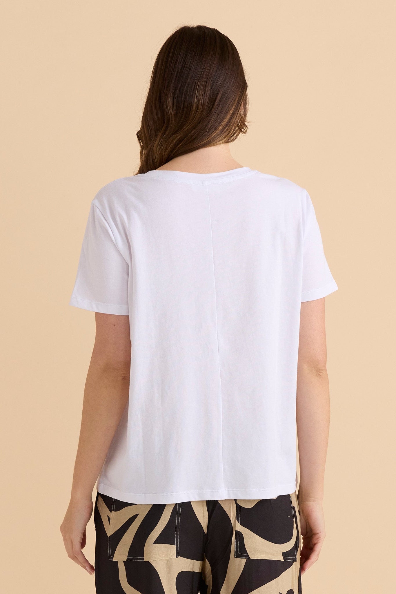 Ellia Crew Tee - Monochrome Floral - Catani Clothing