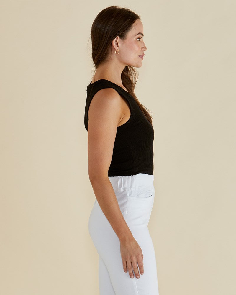Francis Rib Tank - Black