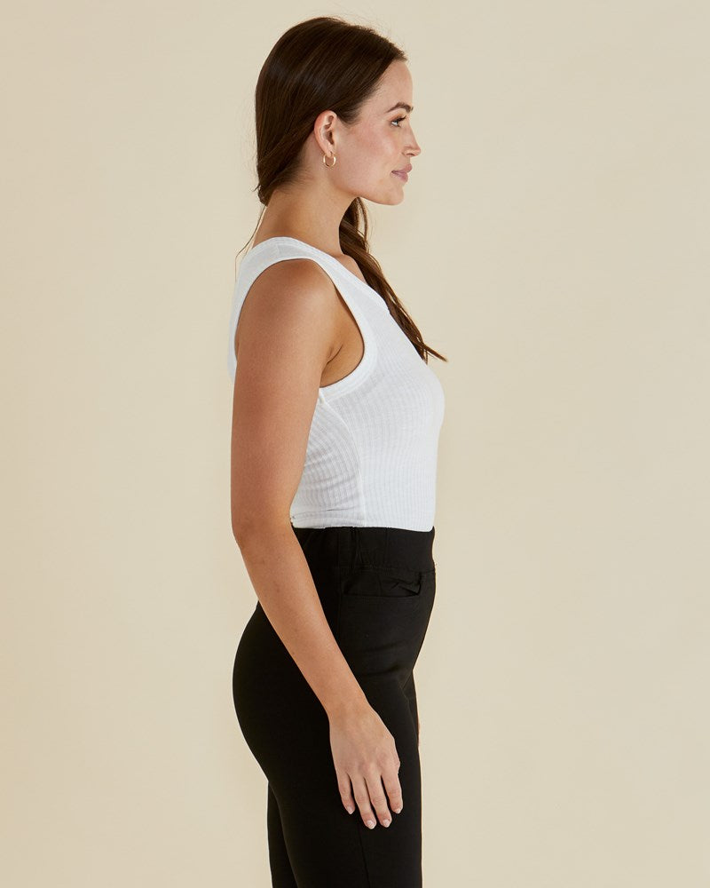 Francis Rib Tank - White - Catani Clothing