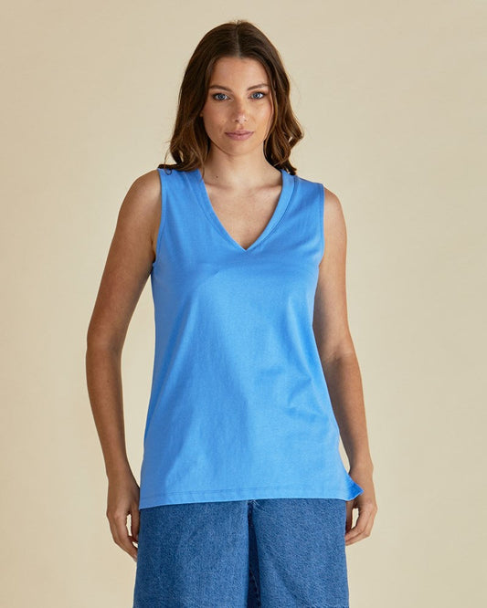 Trinity V-Neck Tank - Powder Blue