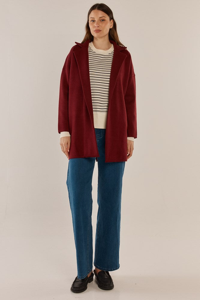 Bristol Coatigan - Burgandy Red - Catani Clothing