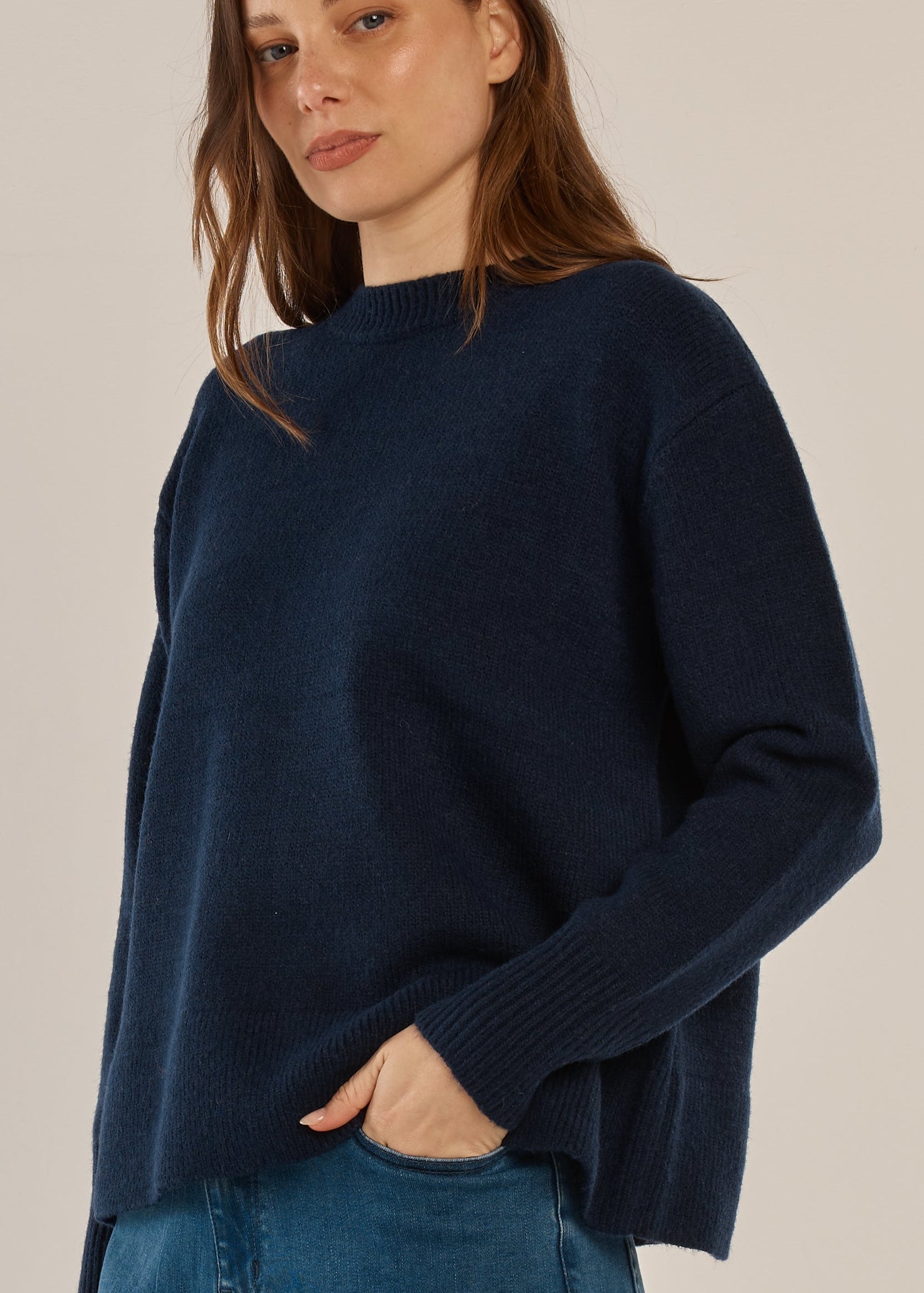 Camryn Knit Sweater in Navy - detail