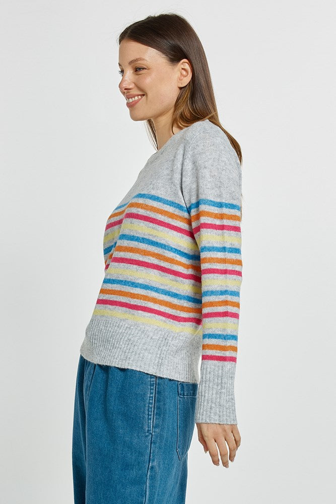 Betty Basics Elinda Sweater - Rainbow Stripe (view 4)