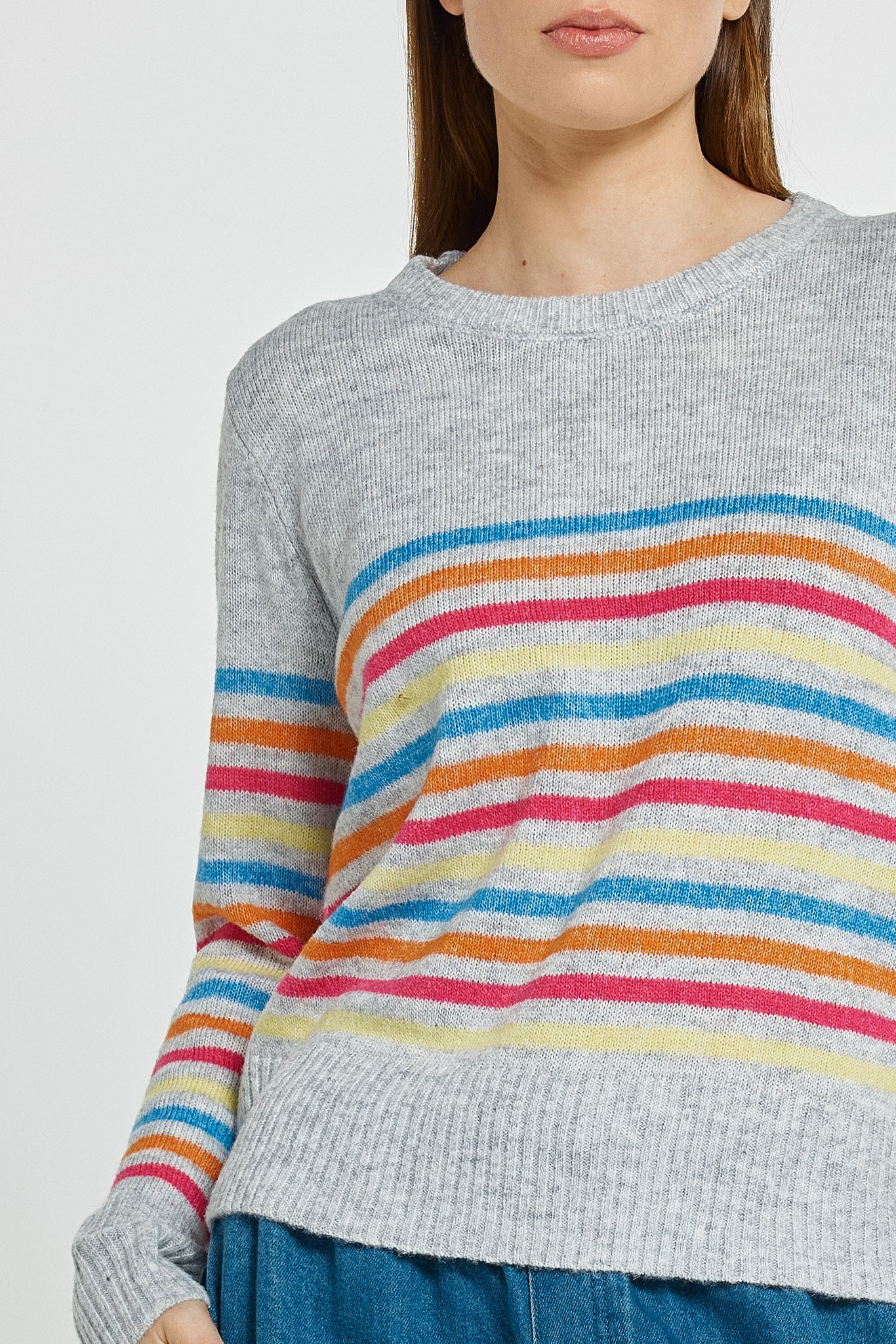 Betty Basics Elinda Sweater - Rainbow Stripe (view 3)
