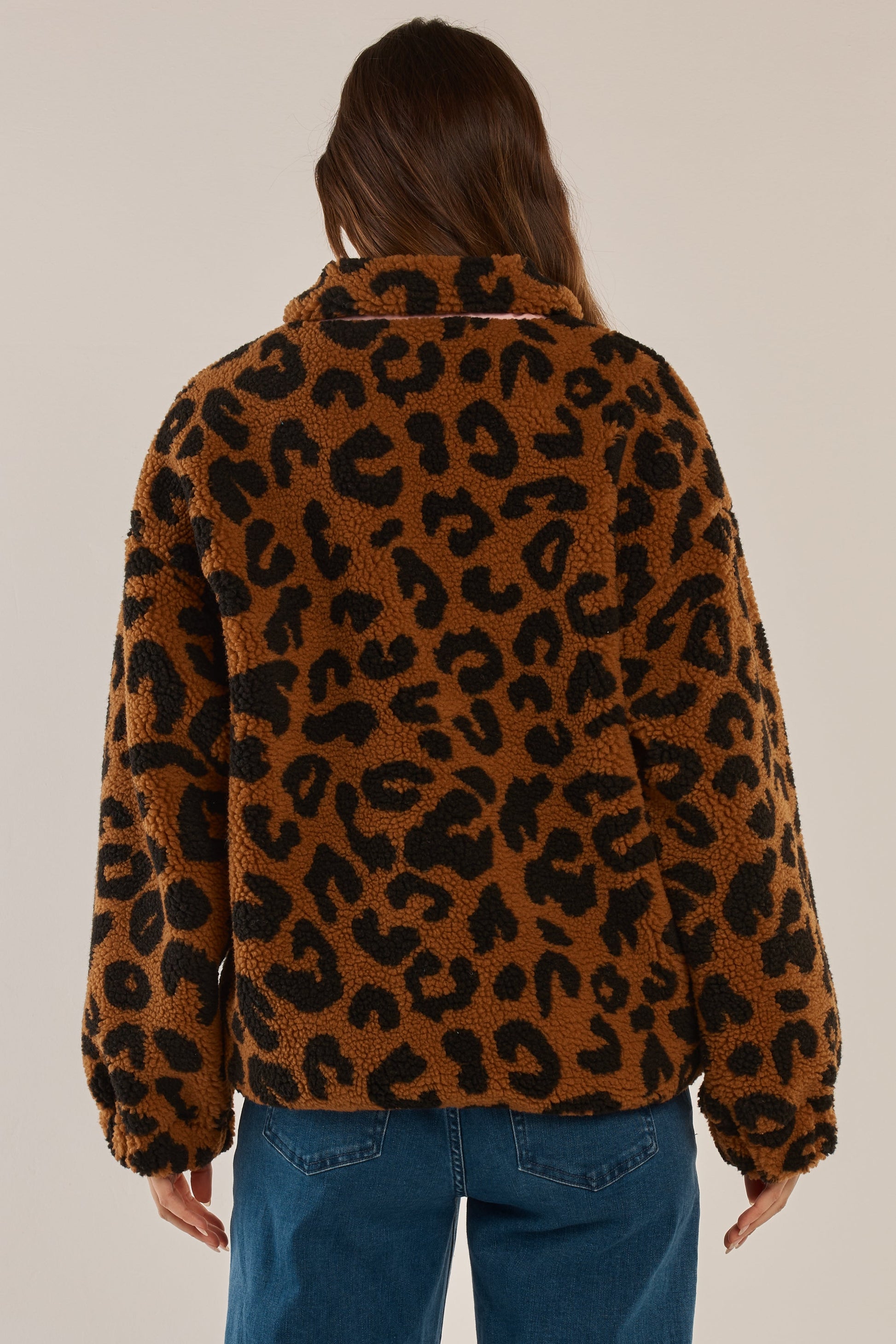 Jayne Fleece Jacket - Animal / Pink Neutral - Catani Clothing