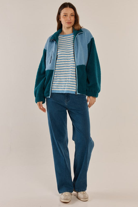 Jayne Fleece Jacket - Teal Green / Blue
