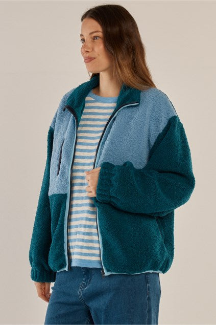 Jayne Fleece Jacket - Teal Green / Blue - Catani Clothing
