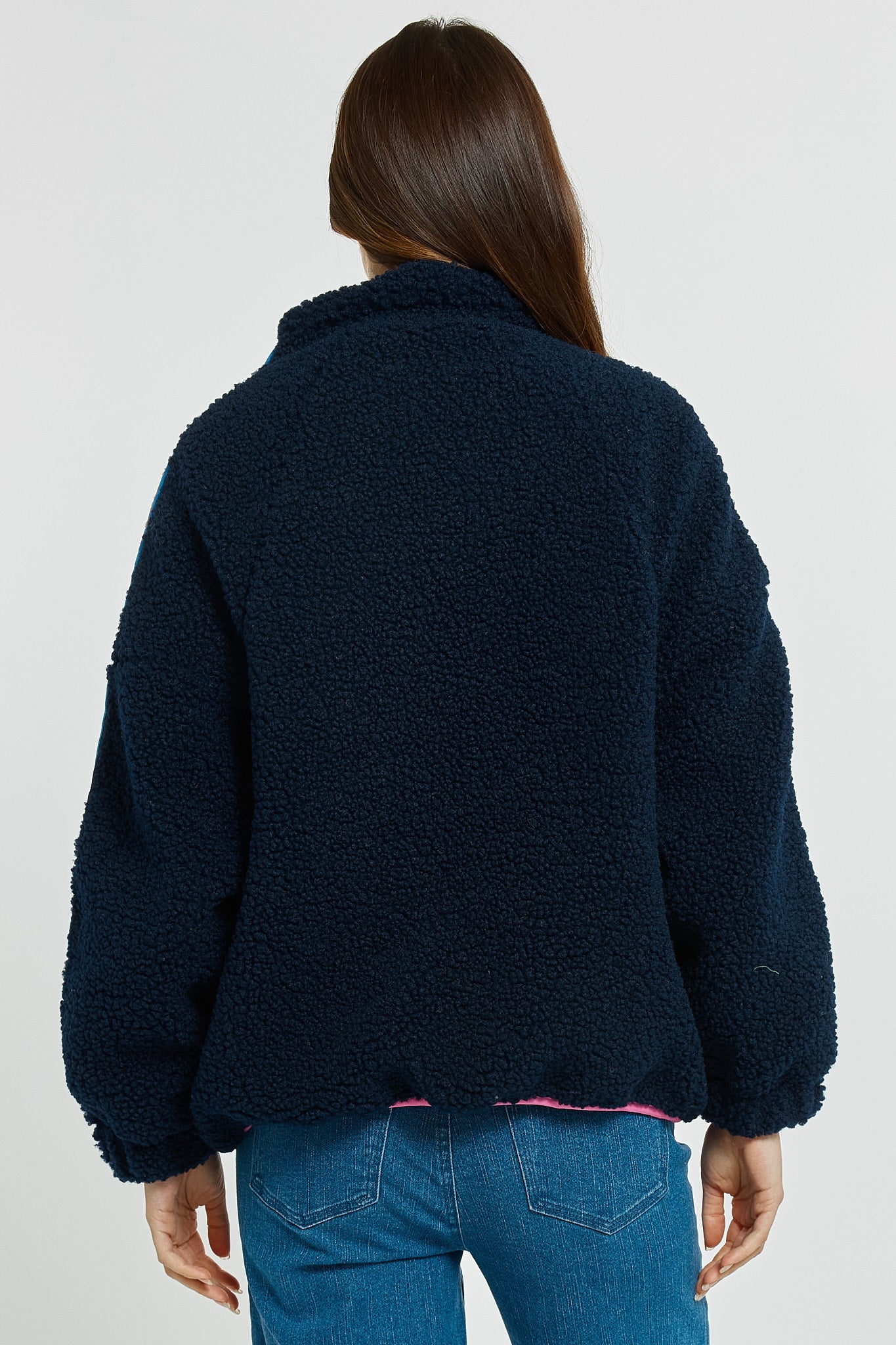 Betty Basics Aubrey Fleece Jacket - Navy/Rainbow (view 4)
