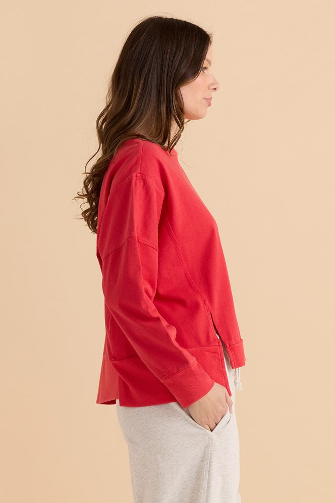 Betty Basics Iris Sweatshirt - Red (view 3)