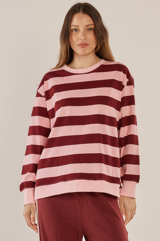 Stazie Sweatshirt - Pink / Red Stripe