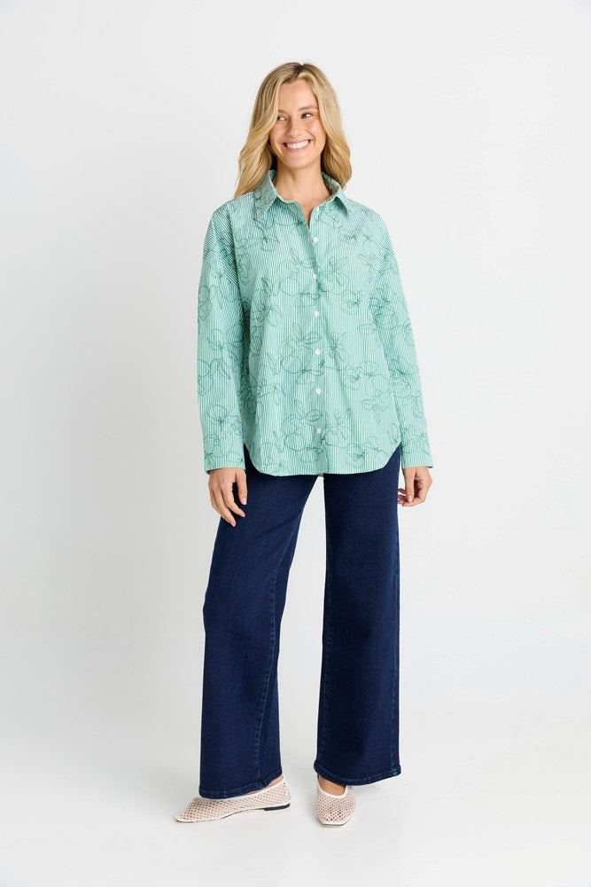 Sage Shirt - Green Stripe