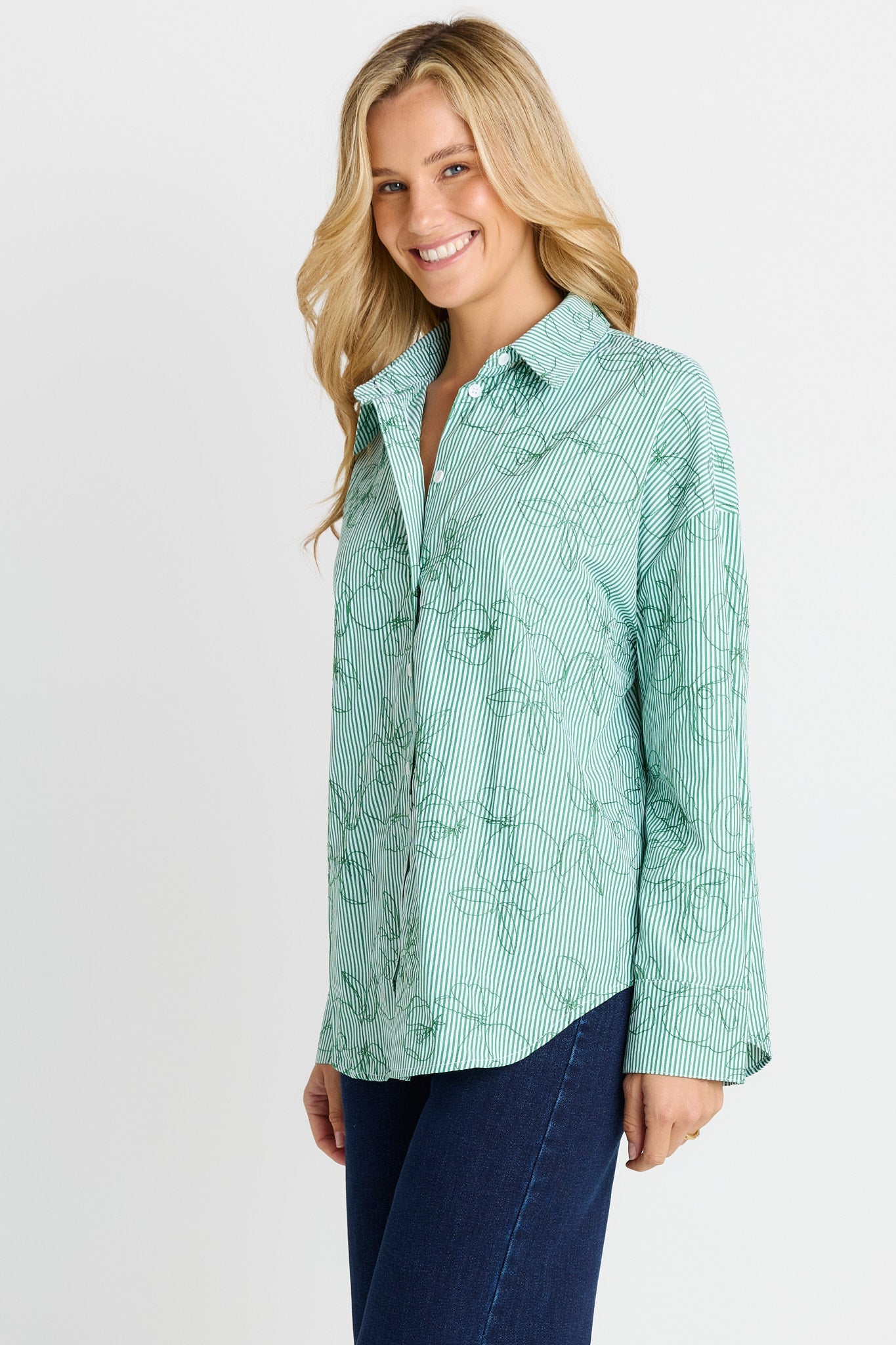 Sage Shirt - Green Stripe