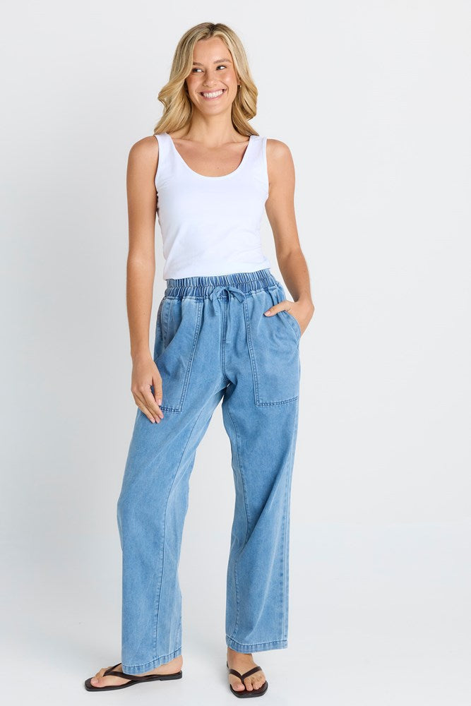 Quinn Cotton Jogger - Blue Medium