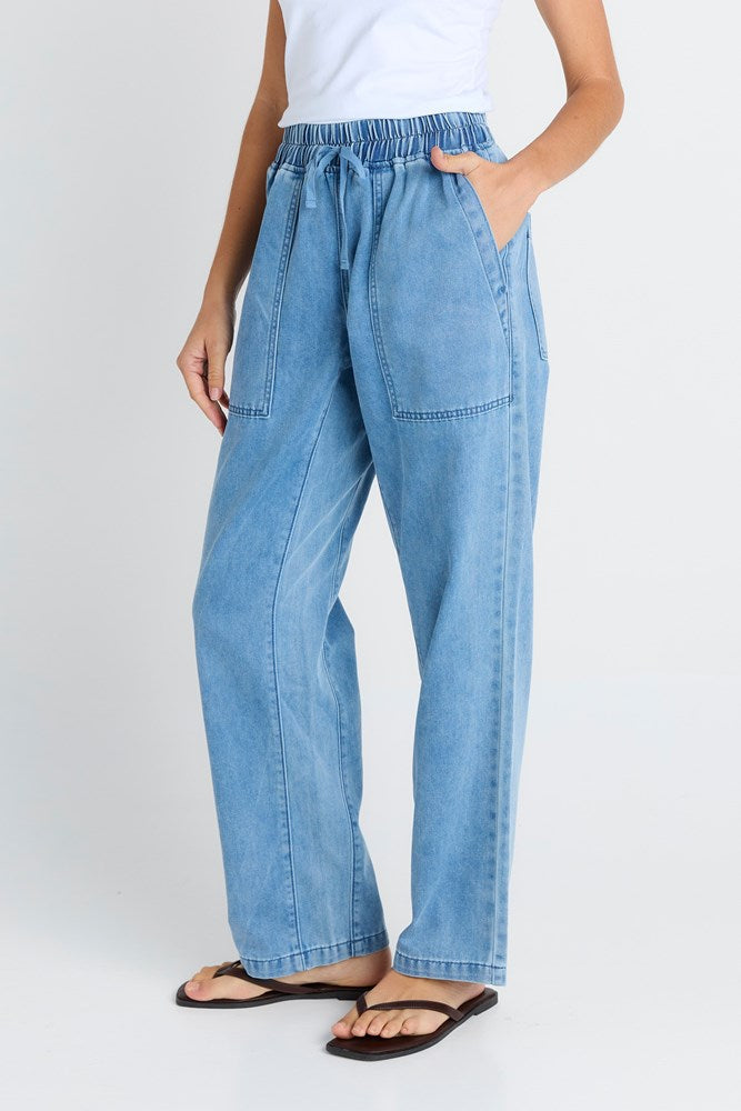 Quinn Cotton Jogger - Blue Medium
