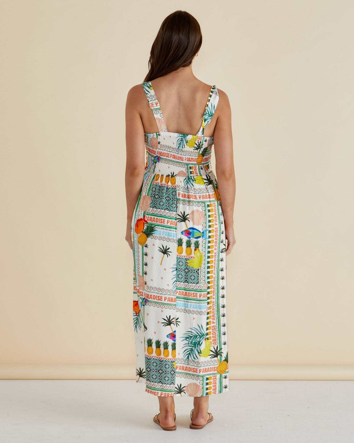 Tegan Midi Dress - Paradise Print Pink