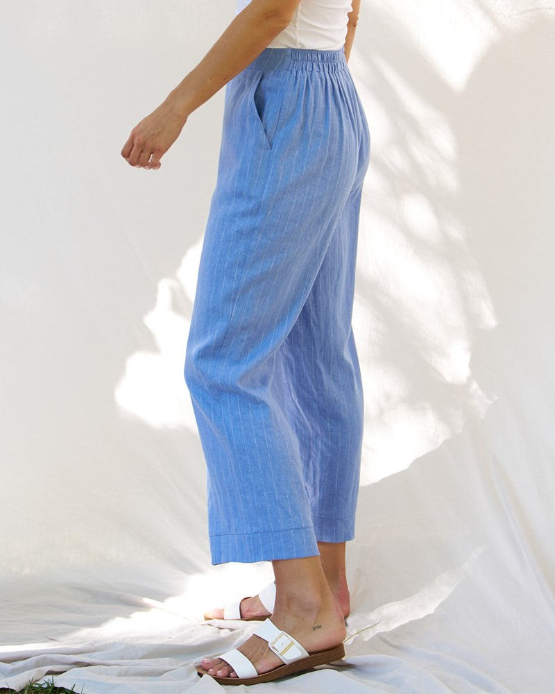 Betty Basics Parker Pant - Berry Blue Stripe (view 3)
