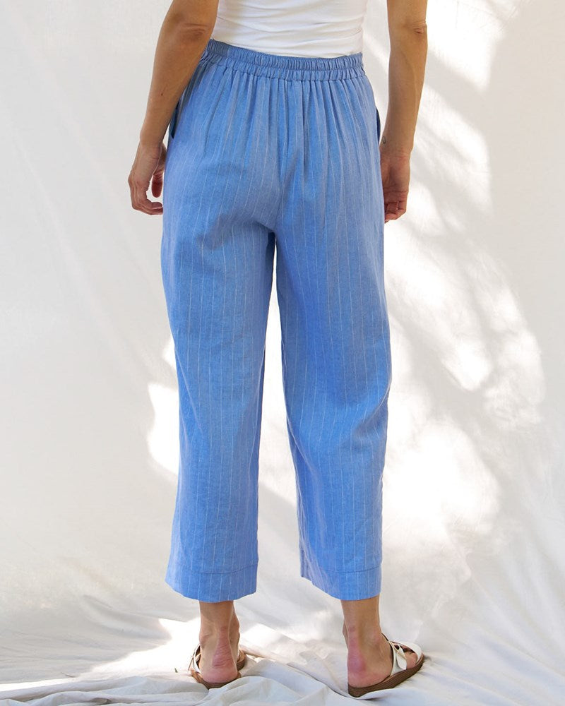 Betty Basics Parker Pant - Berry Blue Stripe (view 4)