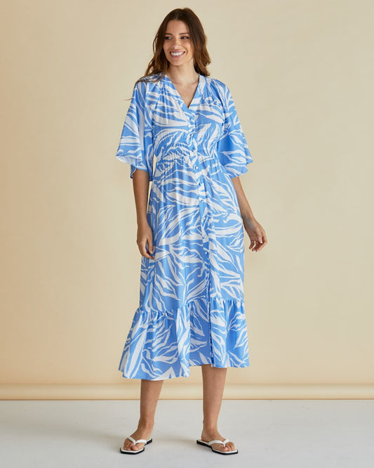 Moxie Dress - Blue Abstract Print