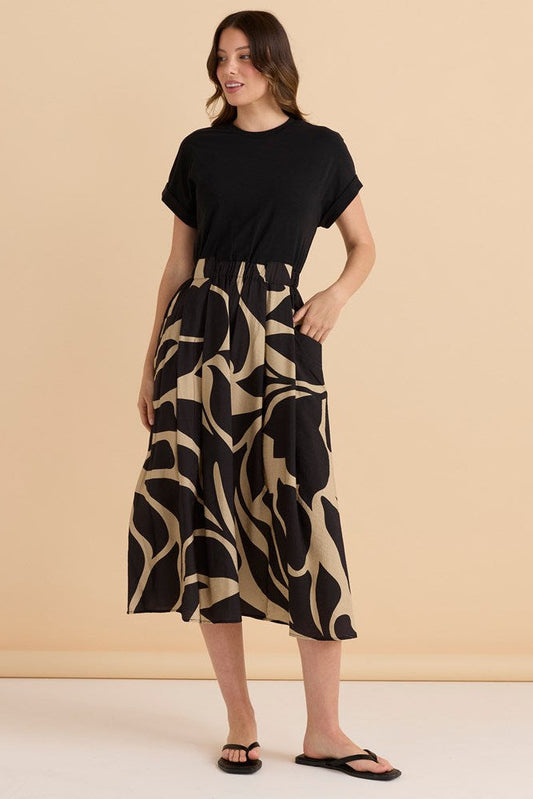 Ayden Dress - Monochrome Floral