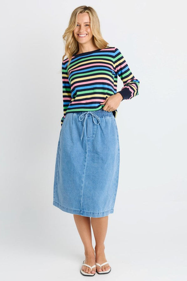 Quinn Cotton Skirt - Blue Medium