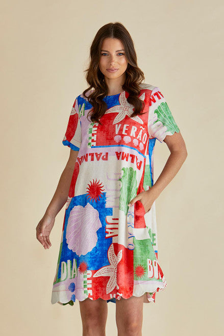 Dawn Shift Dress - Seashell Print Multi