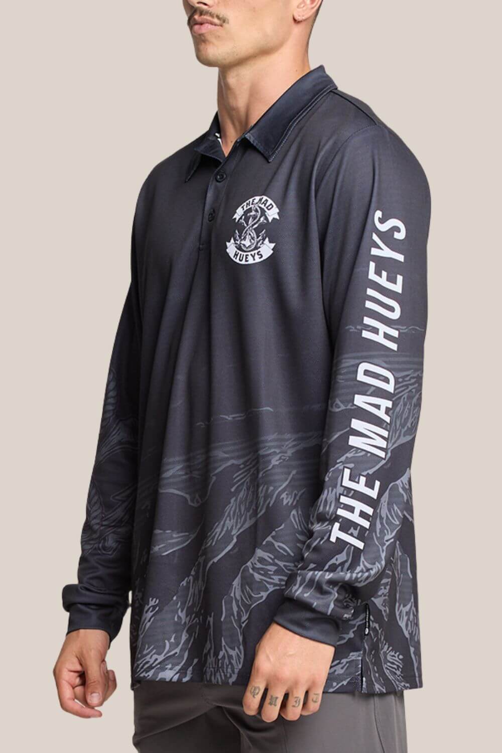 Anchor Bones UPF 50+ Fishing Jersey - Black