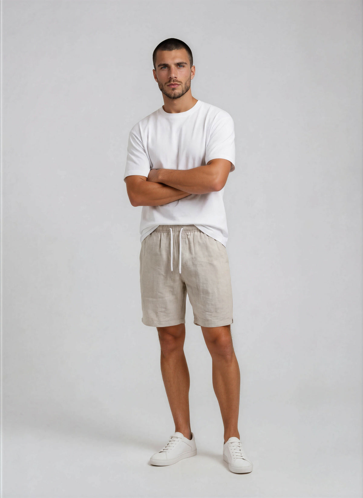BLKWD Ziggy linen shorts in sand