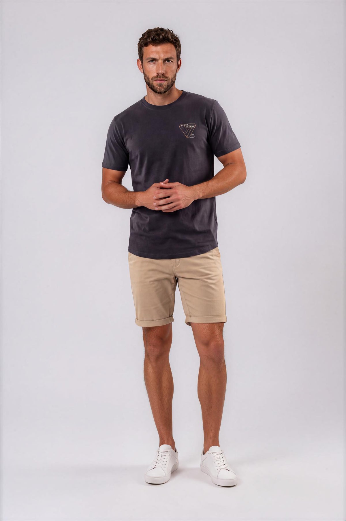 BLKWD Baker slim chino shorts in stone