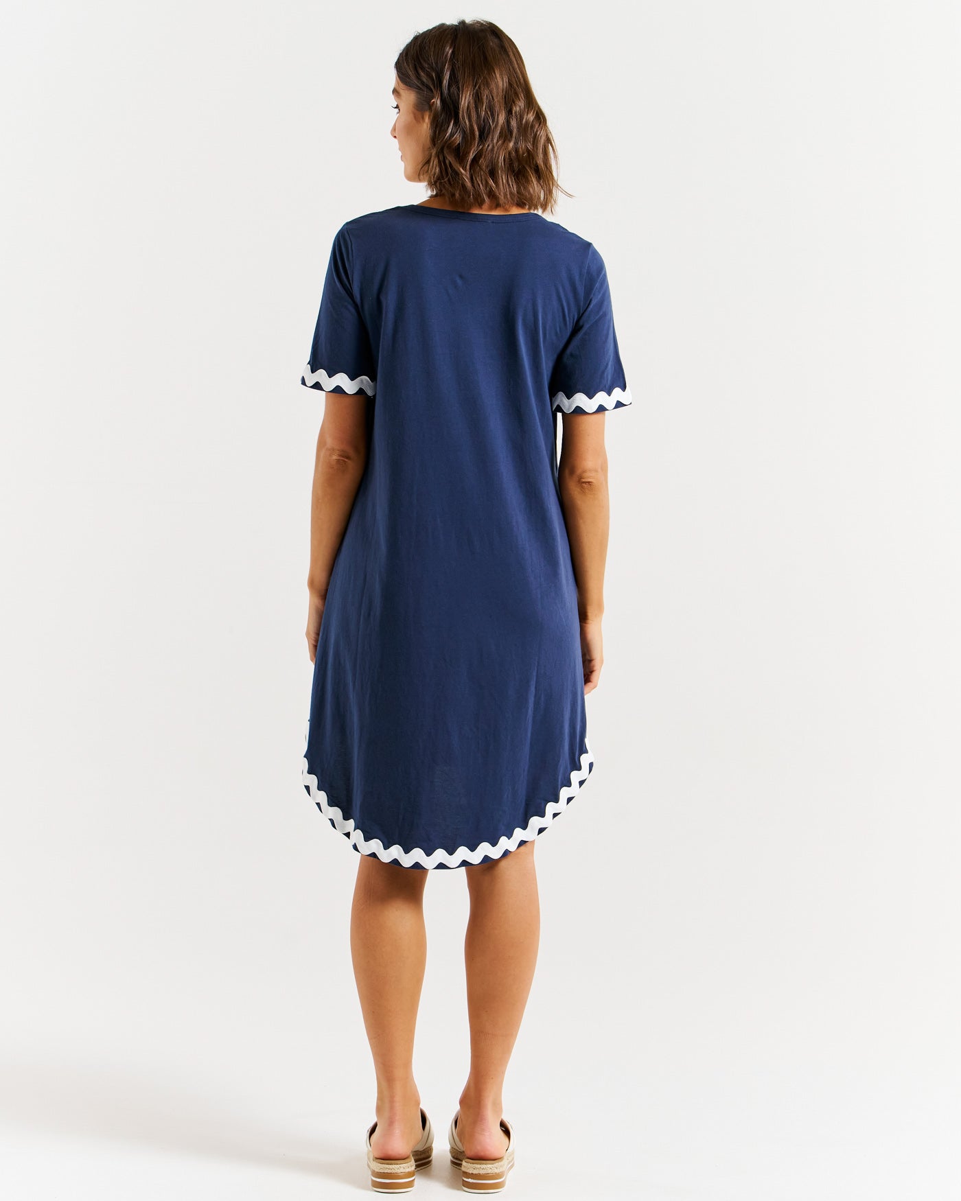 Nyree Dress - Navy / White Ric Rac