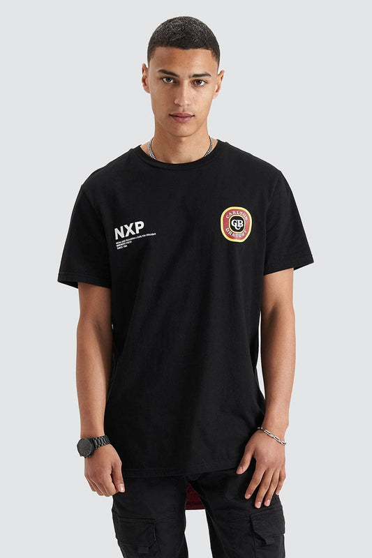 Bramling Cape Back Tee - Black / Maroon