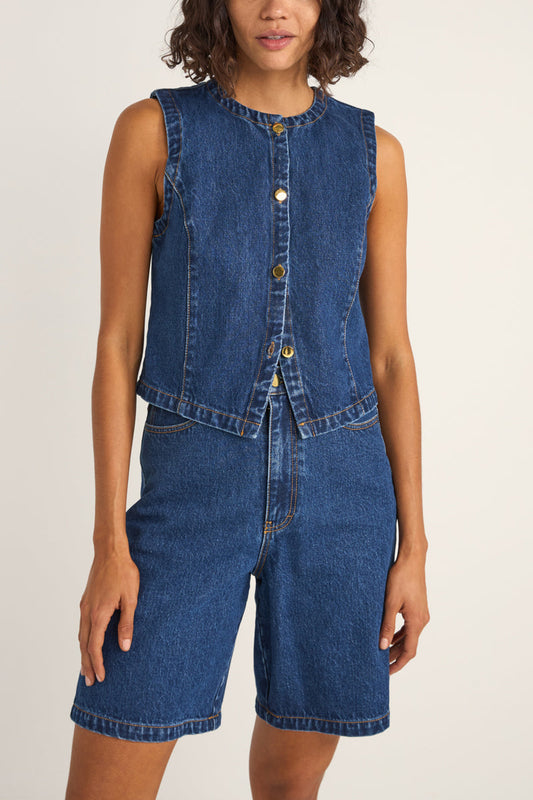 Gia Denim Vest - Indigo
