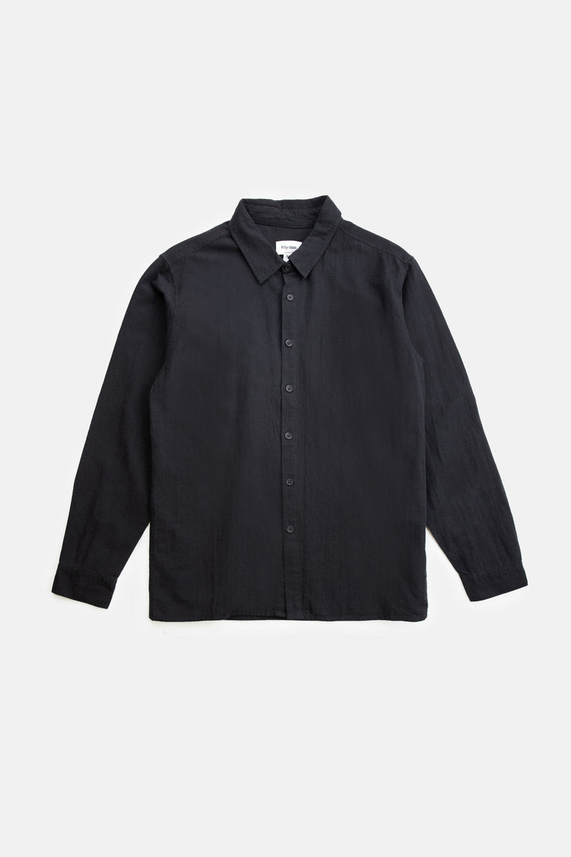 Classic Linen Long Sleeve Shirt - Vintage Black