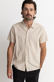 Classic Linen Short Sleeve Shirt - Sand - Catani Clothing