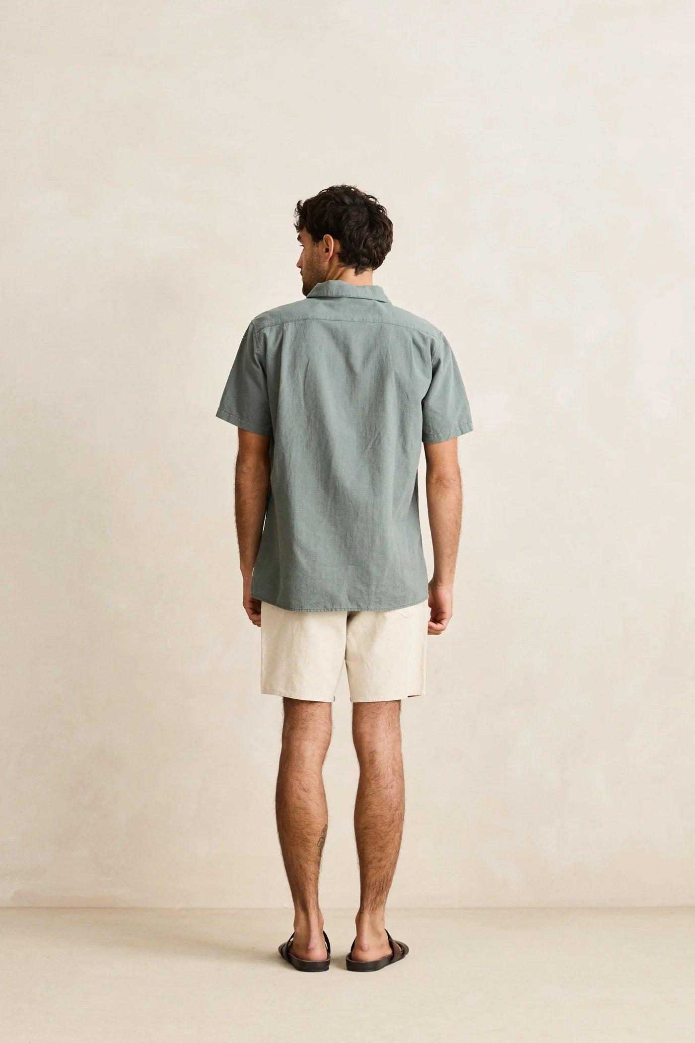 Rhythm Classic Linen Short Sleeve Shirt - Silver Pine (view 5)