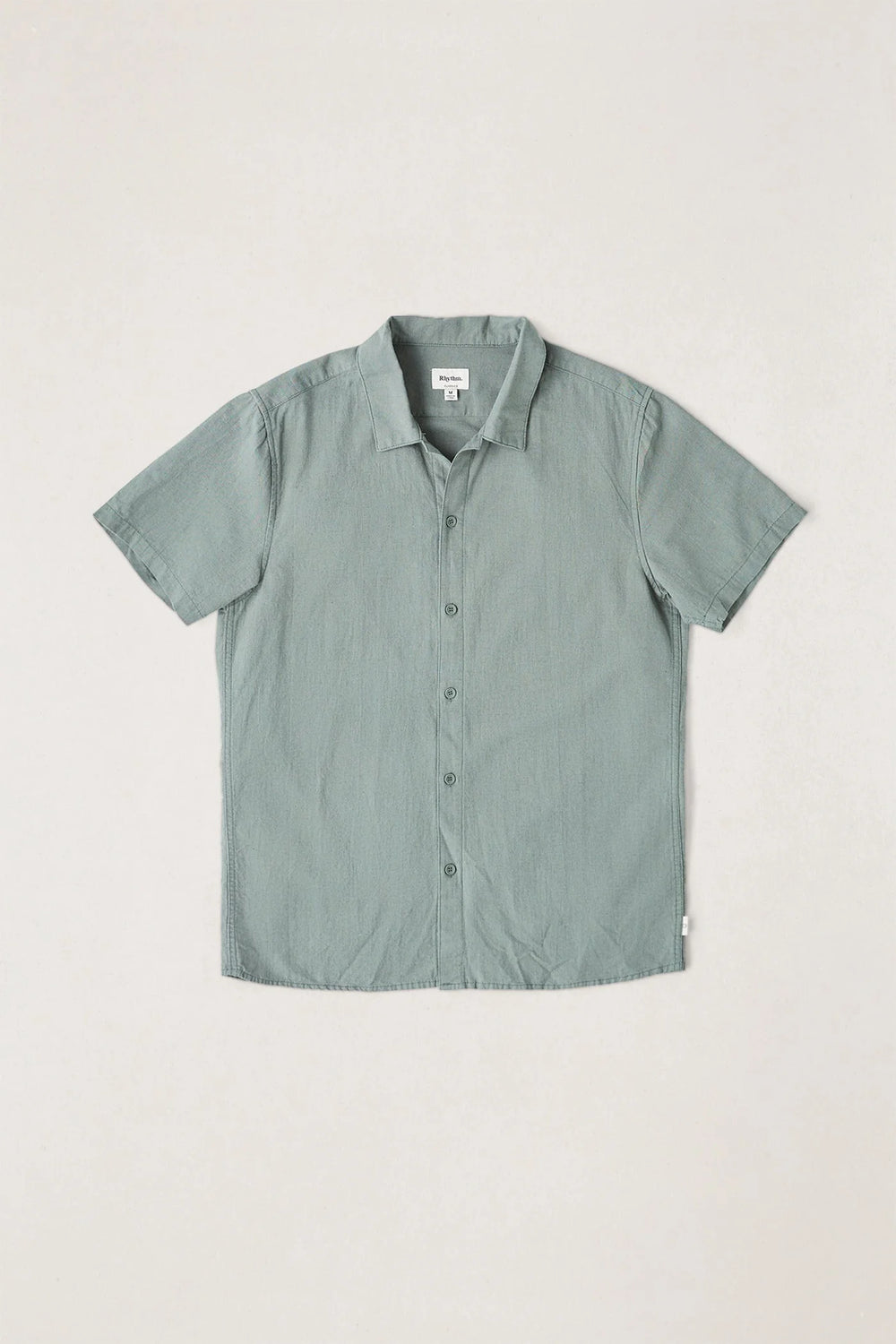 Rhythm Classic Linen Short Sleeve Shirt - Silver Pine (view 3)