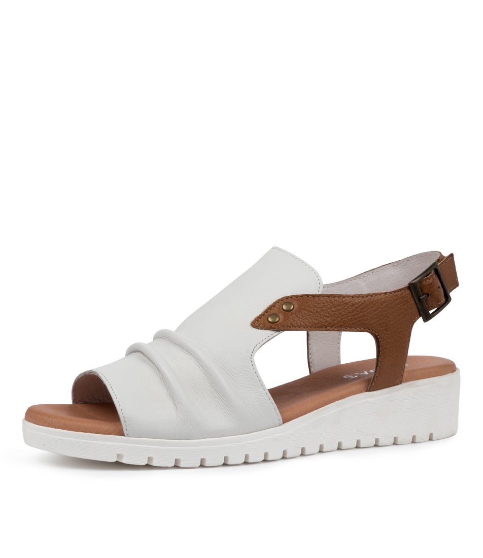 Madis Sandal - White / Dark Tan