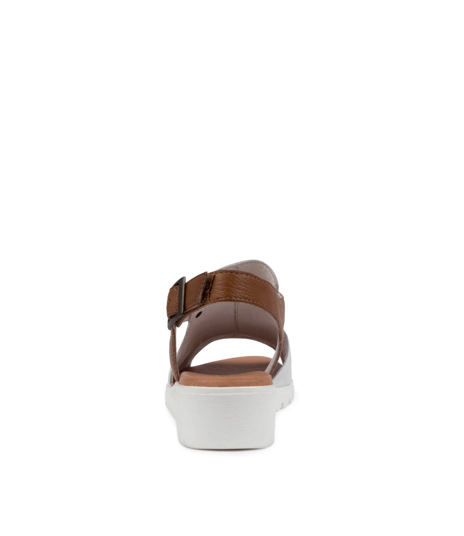 Madis Sandal - White / Dark Tan
