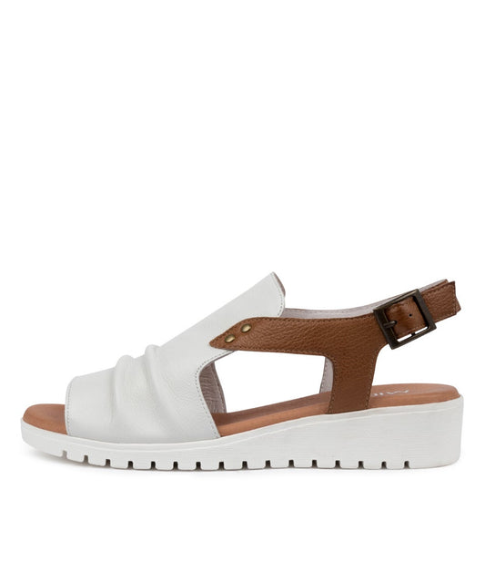 Madis Sandal - White / Dark Tan