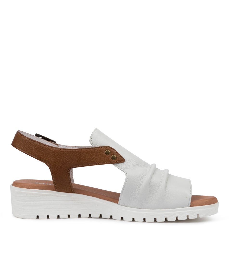 Madis Sandal - White / Dark Tan