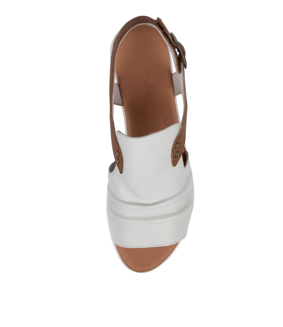 Madis Sandal - White / Dark Tan