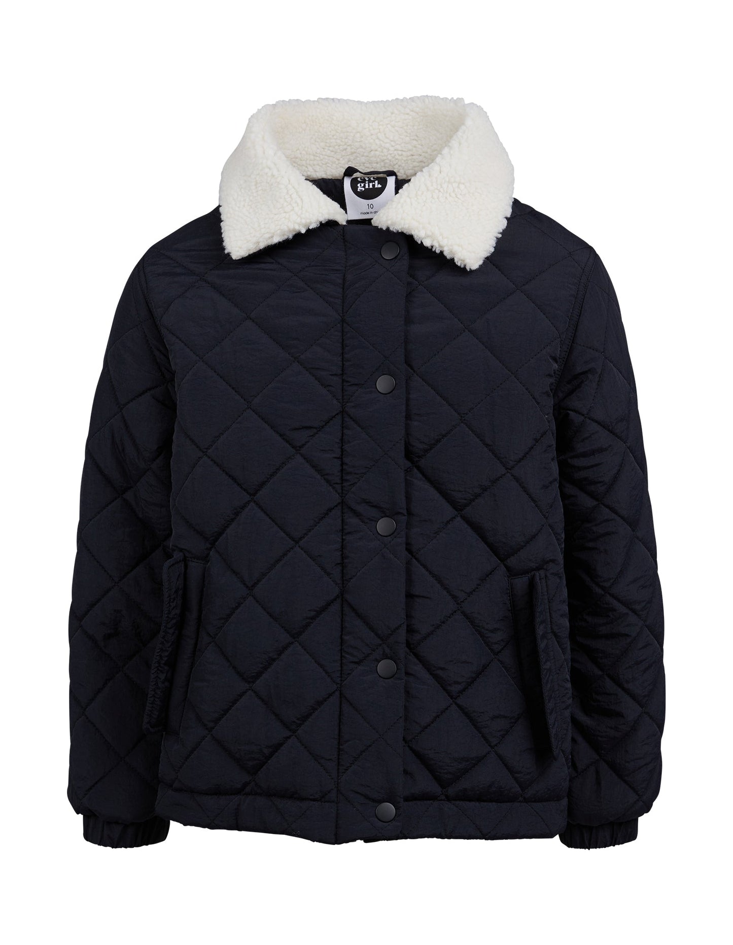 Lydia Quilted Jacket - Black - Teens