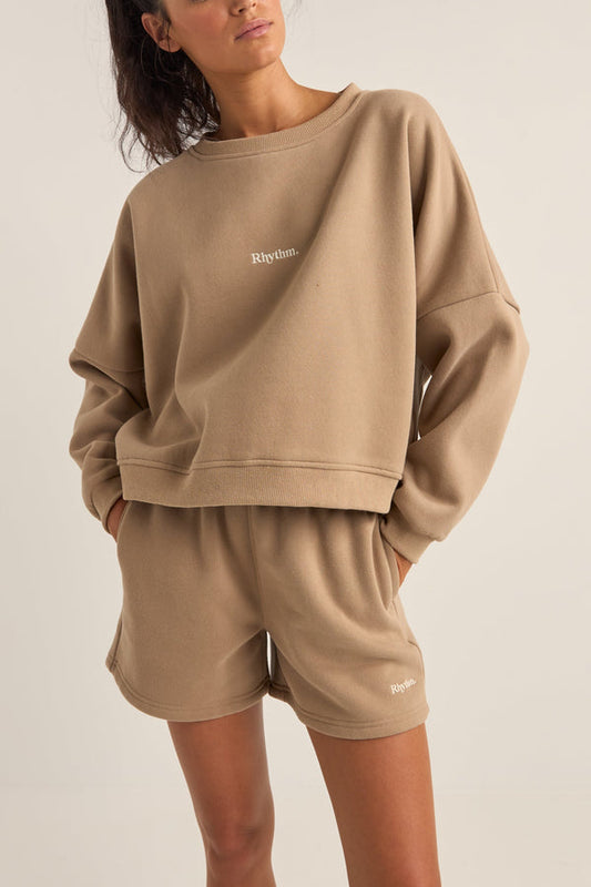 Logo Crew Neck Fleece - Taupe