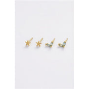 Zafino Double Blue Starfish Stud Set - Gold