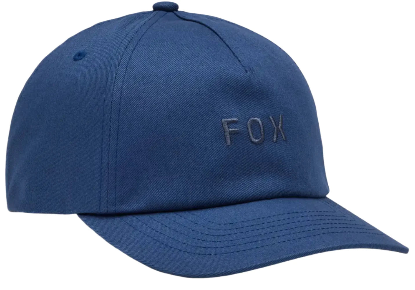 Fox Wordmark Adjustable Hat in indigo - front